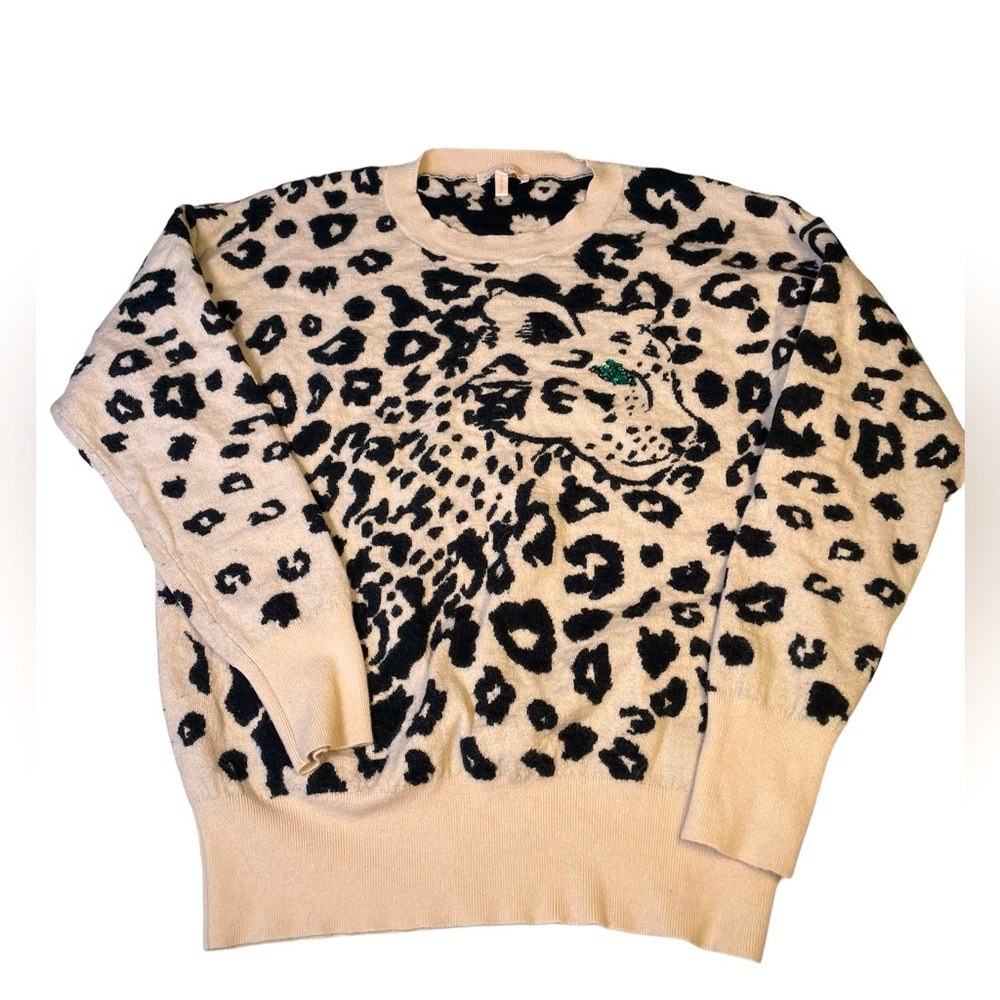 Rebecca Taylor leopard print merino wool sweater‎ Medium